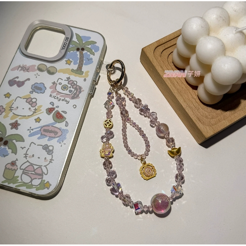 Keychain Supplier - Handmade Bead Lucky Cat Car Keychain
