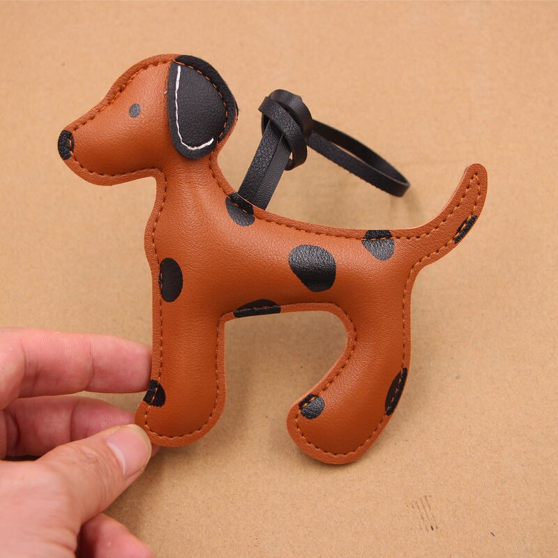 Keychain Supplier - Spotted Dog PU Keychain Bag Charm Clothing