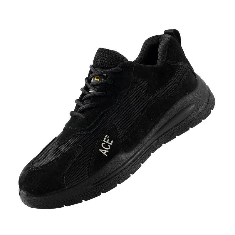 Safety Shoes Manufacturer - Black Suede Cowhide PU Anti-Slip Steel Toe