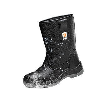 Safety Shoes Factory - Black Waterproof Leather Steel Toe Industrial