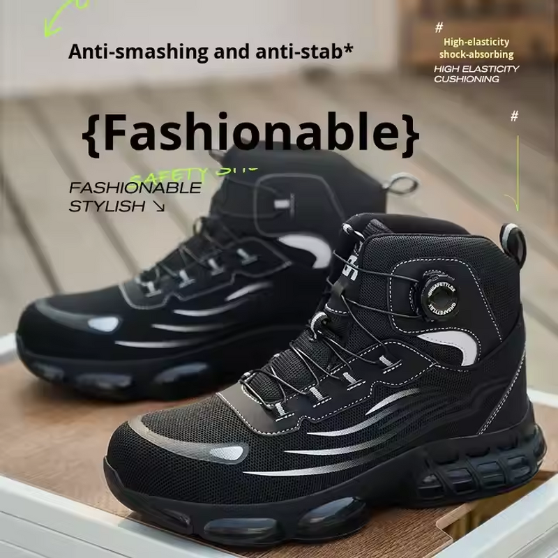 Safety Shoes Supplier - Men's Fly Knit Steel Toe PU Sole Rotating