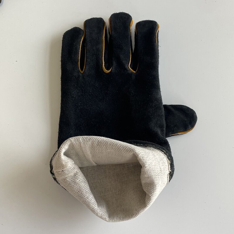 Welding Gloves Factory - Black Palm Thickened Cowhide Custom Logo