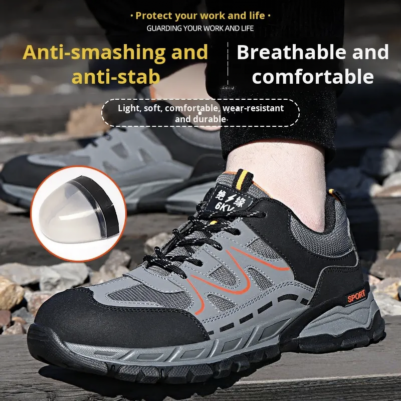 Safety Shoes Supplier - Men's Summer Lightweight Soft-Sole Steel Toe