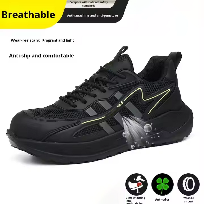 Safety Shoes Supplier - Anti-Slip Popcorn Sole Steel Toe KPU Mesh
