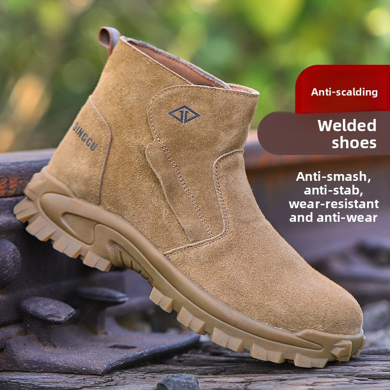 Welding Boots Factory - Men's Suede Steel Toe Kevlarr Non-slip