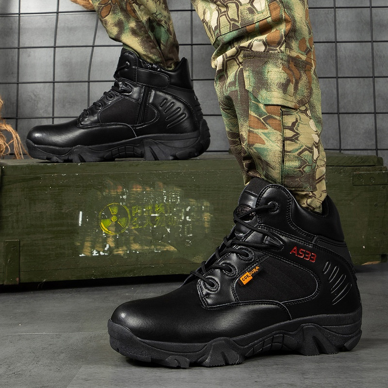 Hiking Boots Factory - Men's High Top Breathable Tactical Large Size