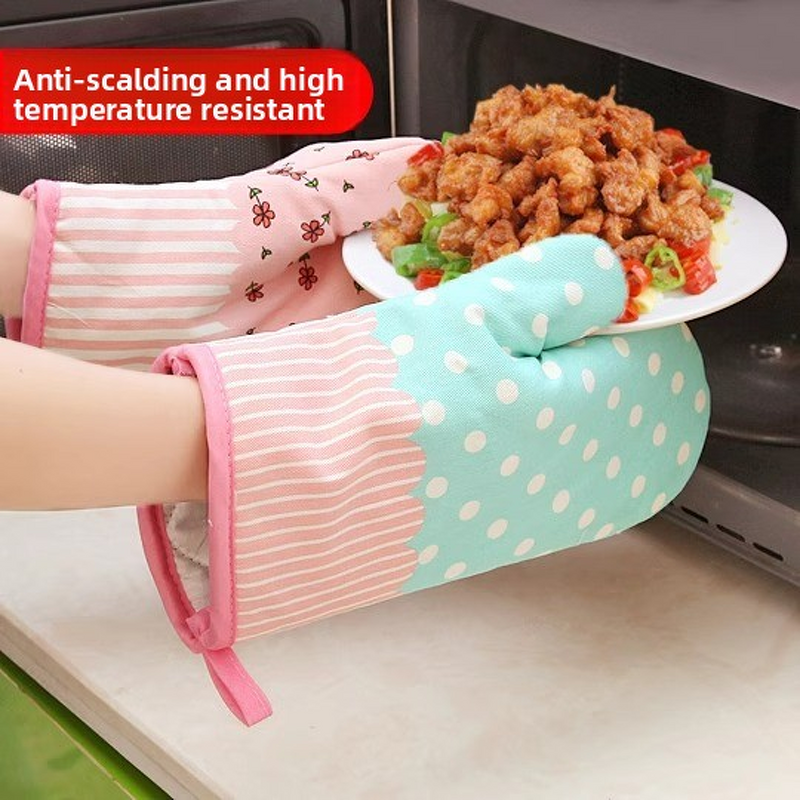 Oven Gloves Supplier - High Temperature Thickened Anti-Scald Baking