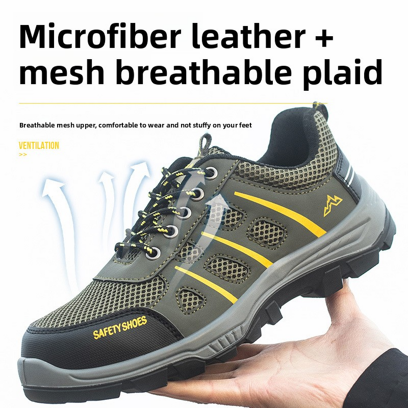 Safety Shoes Manufacturer - Men's Microfiber Mesh Steel Plate Steel Toe