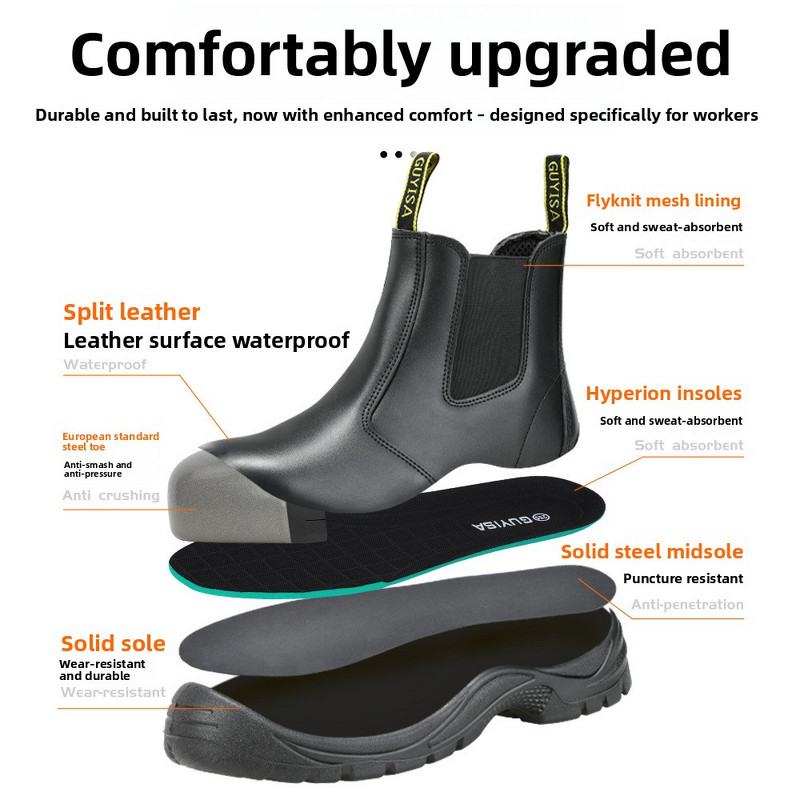 Safety Shoes Supplier - Anti-Static Steel Toe Cowhide Leather PU