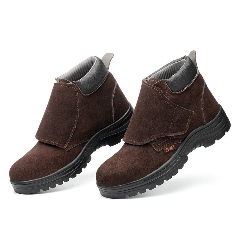 Welding Shoes Factory - Suede Leather Steel Toe Rubber Outsole Plate
