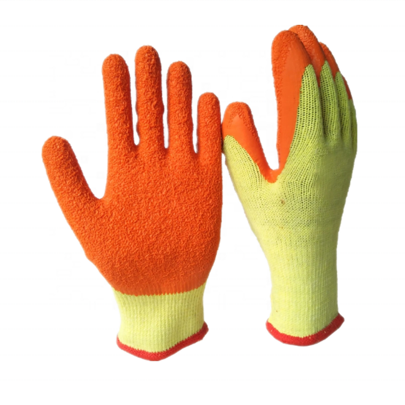 Construction Gloves Factory - Orange Rubber Coated Safety Working