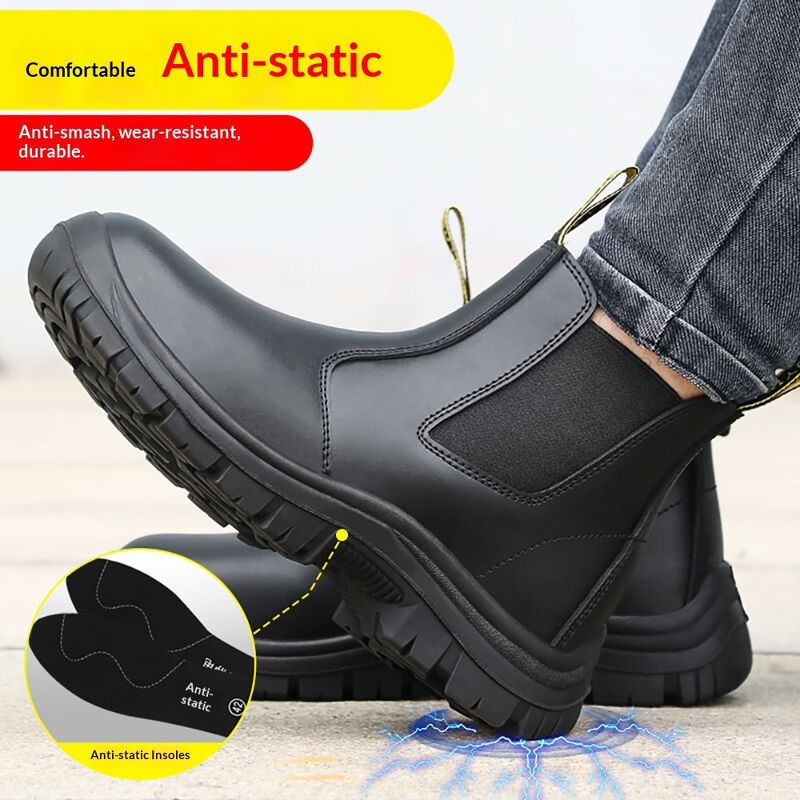 Safety Shoes Supplier - Anti-Static Steel Toe Cowhide Leather PU