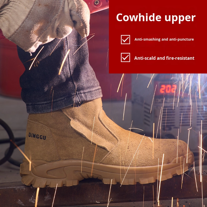 Welding Boots Factory - Men's Suede Steel Toe Kevlarr Non-slip