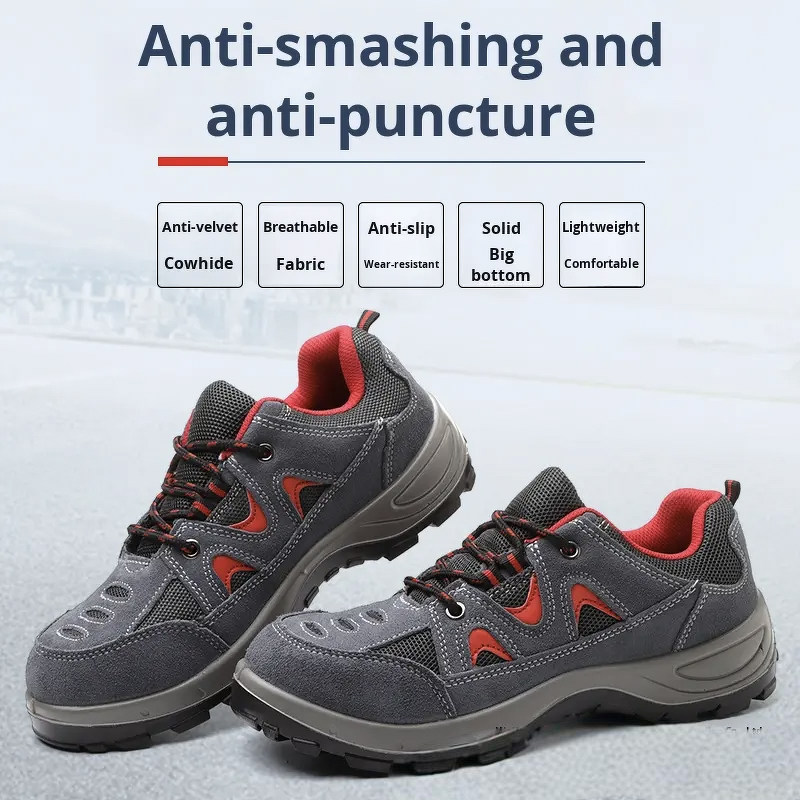 Safety Shoes Factory - Men's Lightweight Anti-Smash Steel Toe Solid