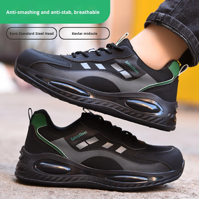 Safety Shoes Supplier - Cross-Border Fly Knit Steel Toe Kevlarr TPU