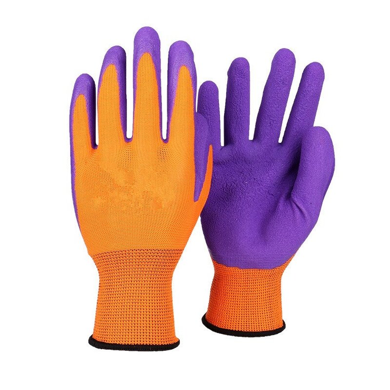 Latex Gloves Supplier - Purple Latex Foam Palm Garden Household