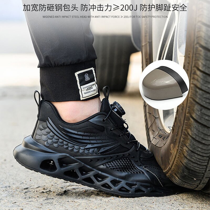 Safety Shoes Manufacturer - Men's Summer TPU Fly Knit Steel Toe EVA