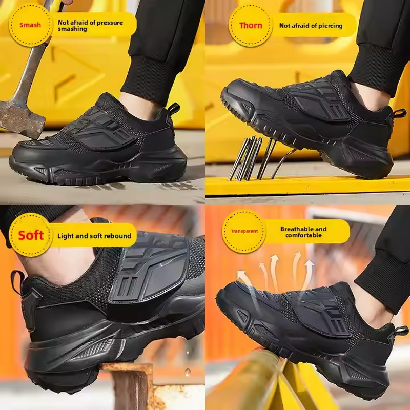 Safety Shoes Factory - Men's TPU Fly Knit Plastic Toe Kevlarr EVA