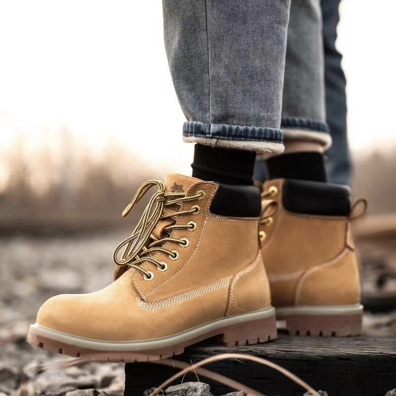 Work Boots Manufacturer - Wheat Waterproof First Layer Cowhide