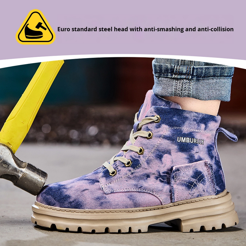 Safety Shoes Supplier - Women's High Top Canvas Steel Toe Safety