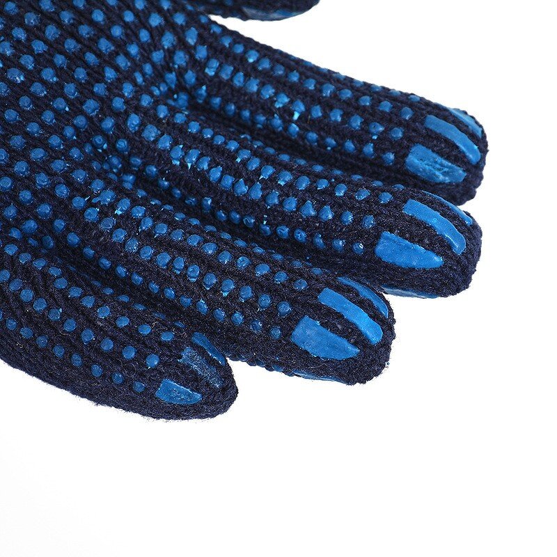 Work Gloves Supplier - 7G Safety Blue Cotton PVC Dots Bulk