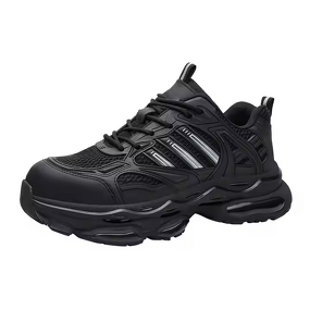 Safety Shoes Supplier - Summer Black Mesh KPU Steel Toe Popcorn Sole