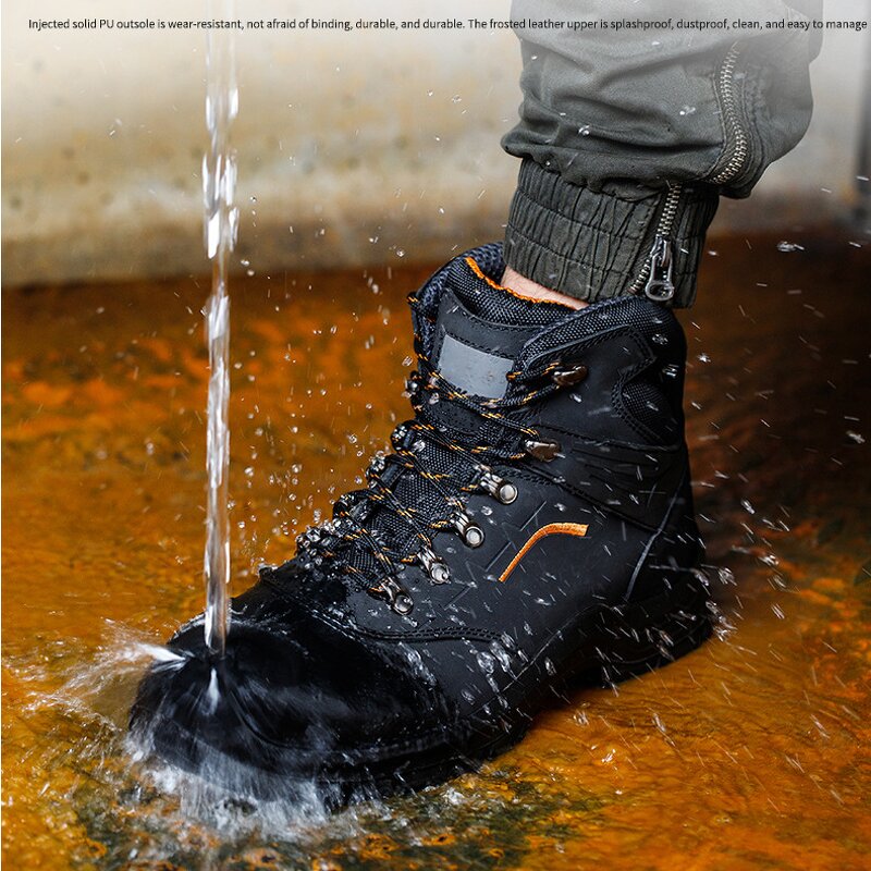 Safety Shoes Manufacturer - Mid Cut Genuine Leather Anti-static PU