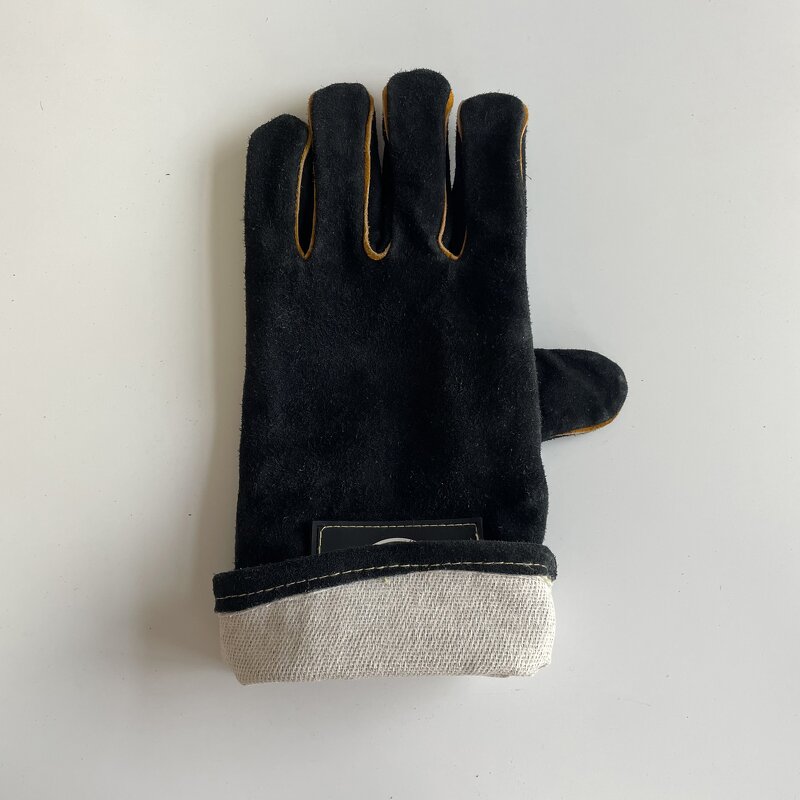 Welding Gloves Manufacturer - Black Split Cowhide Leather Custom