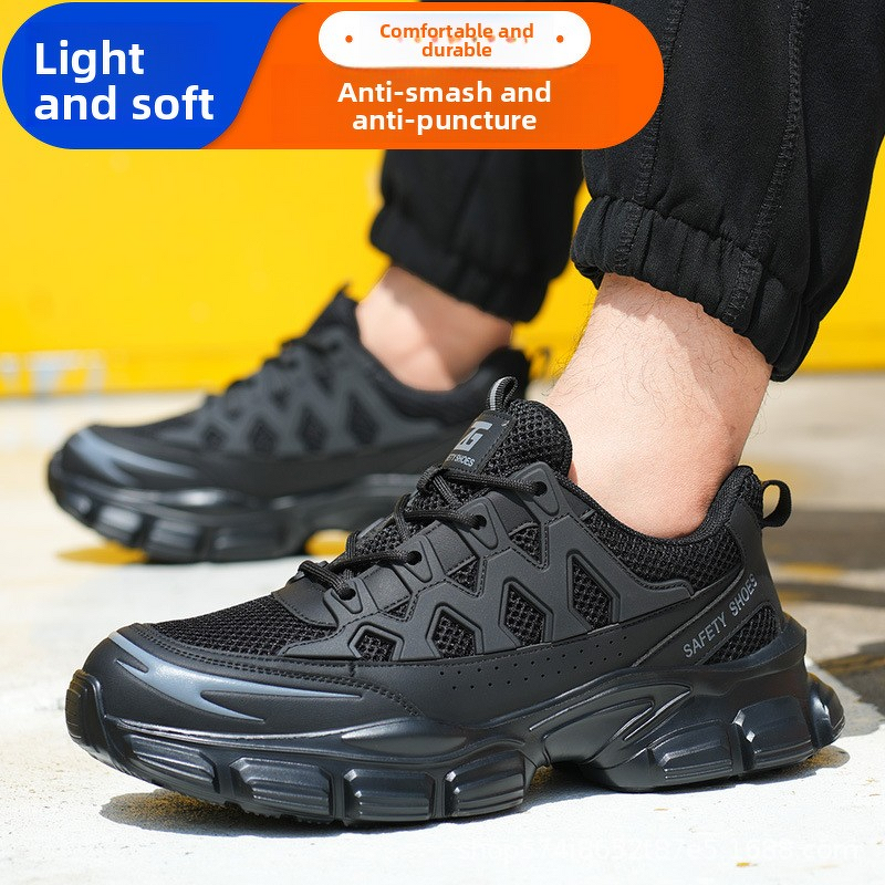 Safety Shoes Factory - Summer Black Microfiber KPU Mesh Steel Toe