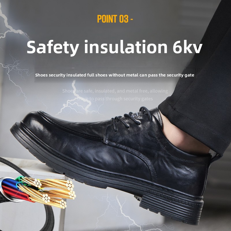 Safety Shoes Factory - Cowhide Plastic Toe 6kv Electricians Rubber