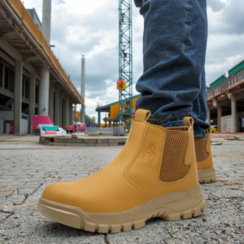 Safety Shoes Factory - Men's Wheat High Top Steel Toe Water-Repellent