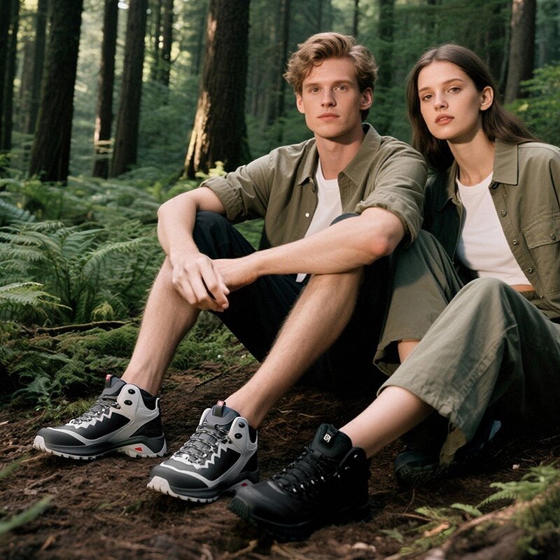 Hiking Boots Factory - Couple's TPU Waterproof Lace-up Hiking Boots