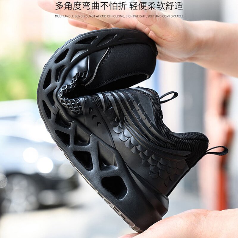 Safety Shoes Manufacturer - Men's Summer TPU Fly Knit Steel Toe EVA