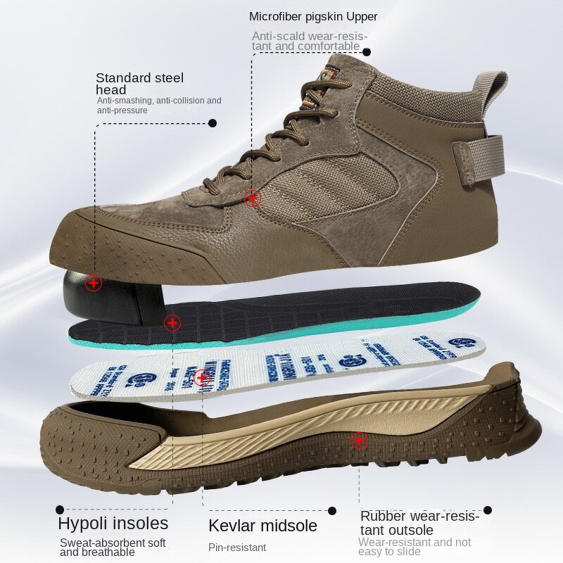 Safety Shoes Factory - Unisex Suede Steel Toe Kevlarr Rubber Soles