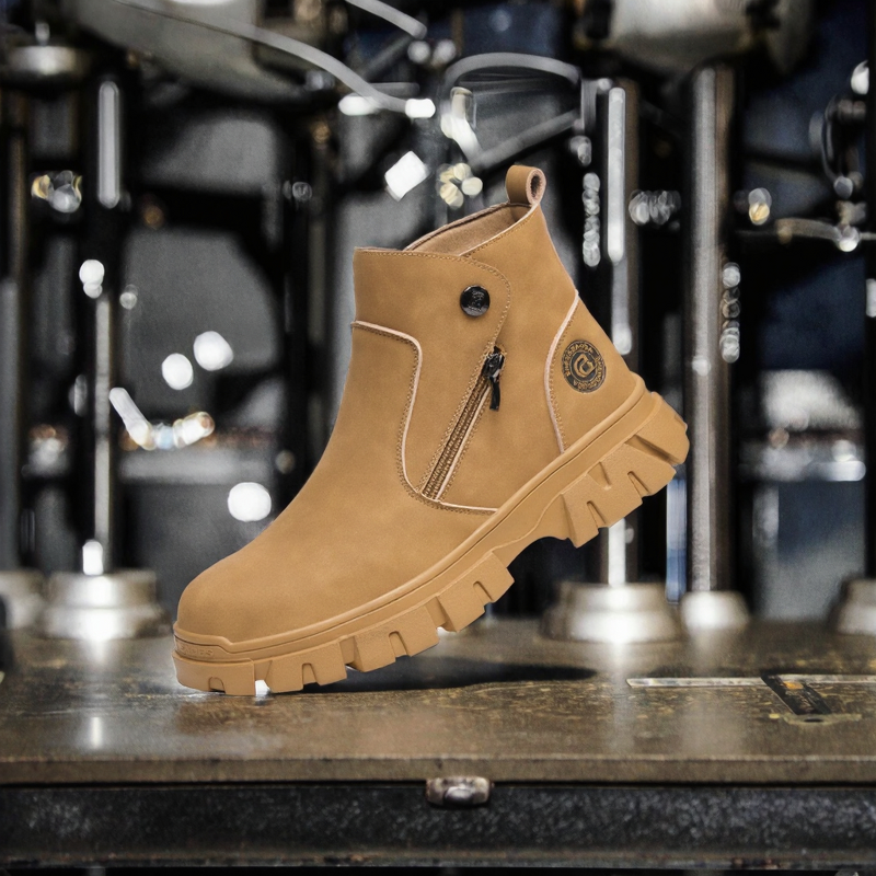 Work Boots Supplier - Men's Microfiber Leather Steel Toe Zipper