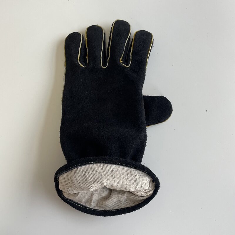 Welding Gloves Factory - Black Palm Thickened Cowhide Custom Logo