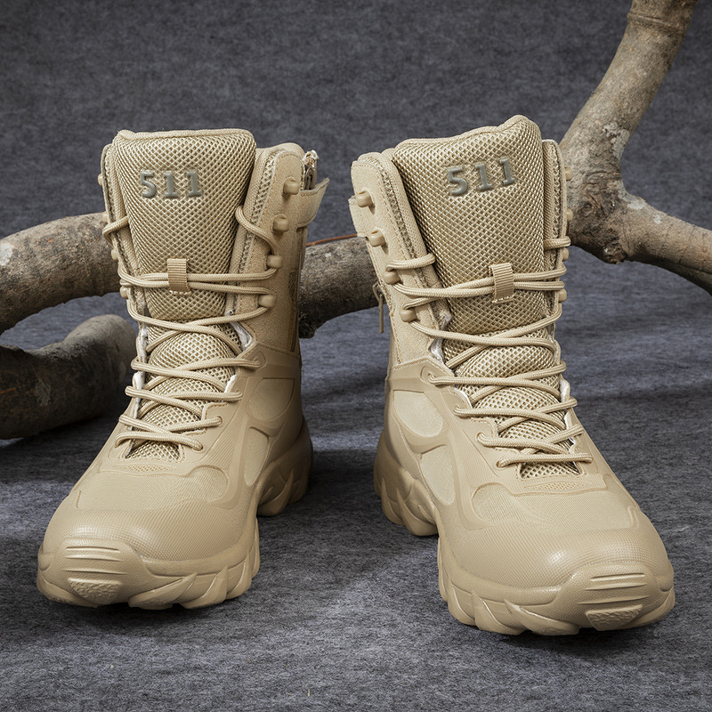 Hiking Boots Factory - Men's High Top Breathable Tactical Large Size