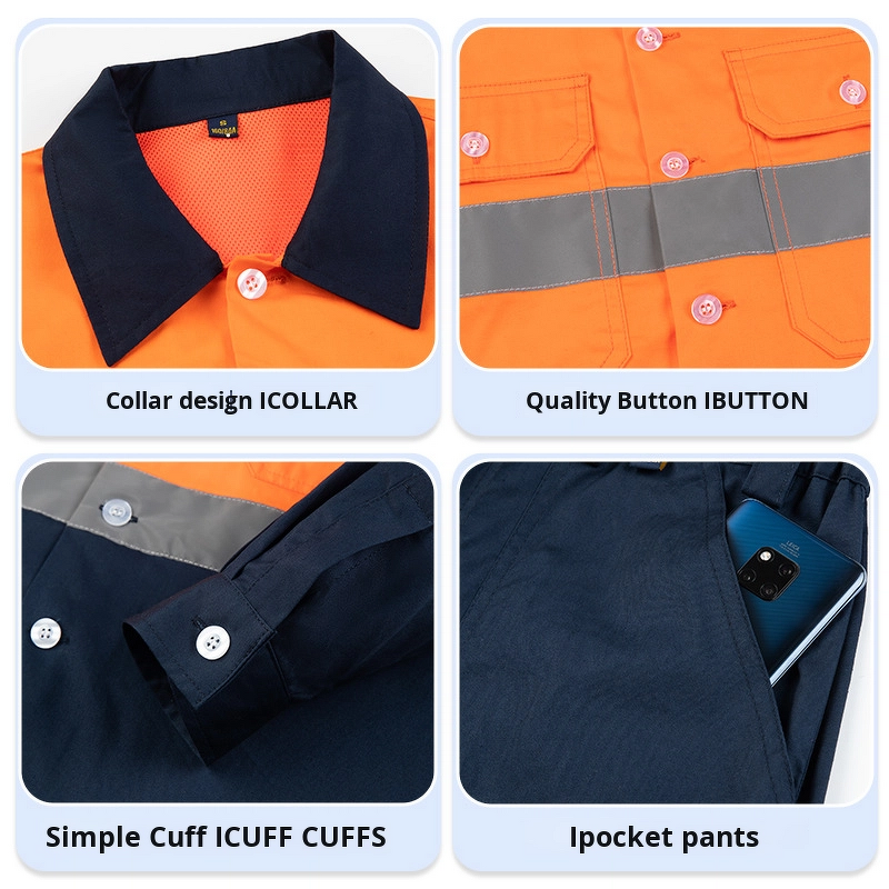 Work Clothing Supplier - Summer Cotton Reflective Strip Work Clothes