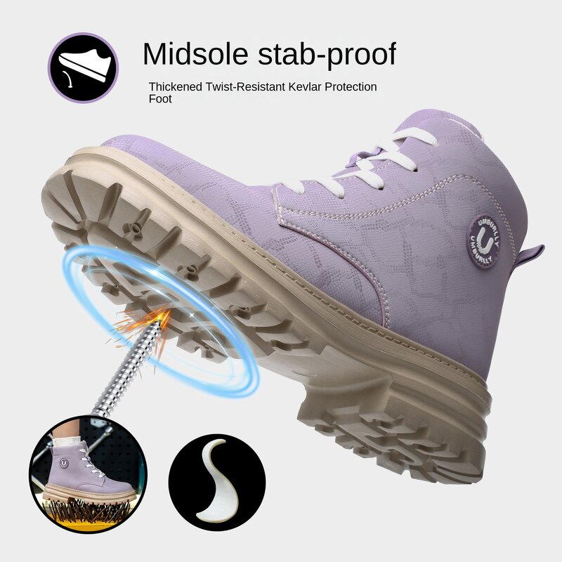 Safety Shoes Supplier - Unisex Microfiber Steel Toe Anti-Smash