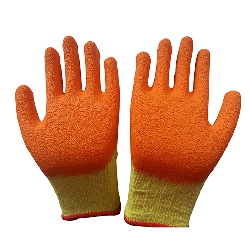 Construction Gloves Factory - Orange Rubber Coated Safety Working
