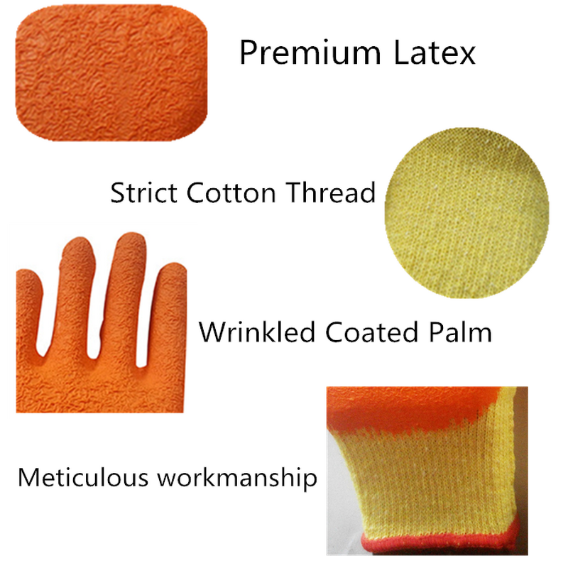 Construction Gloves Factory - Orange Rubber Coated Safety Working