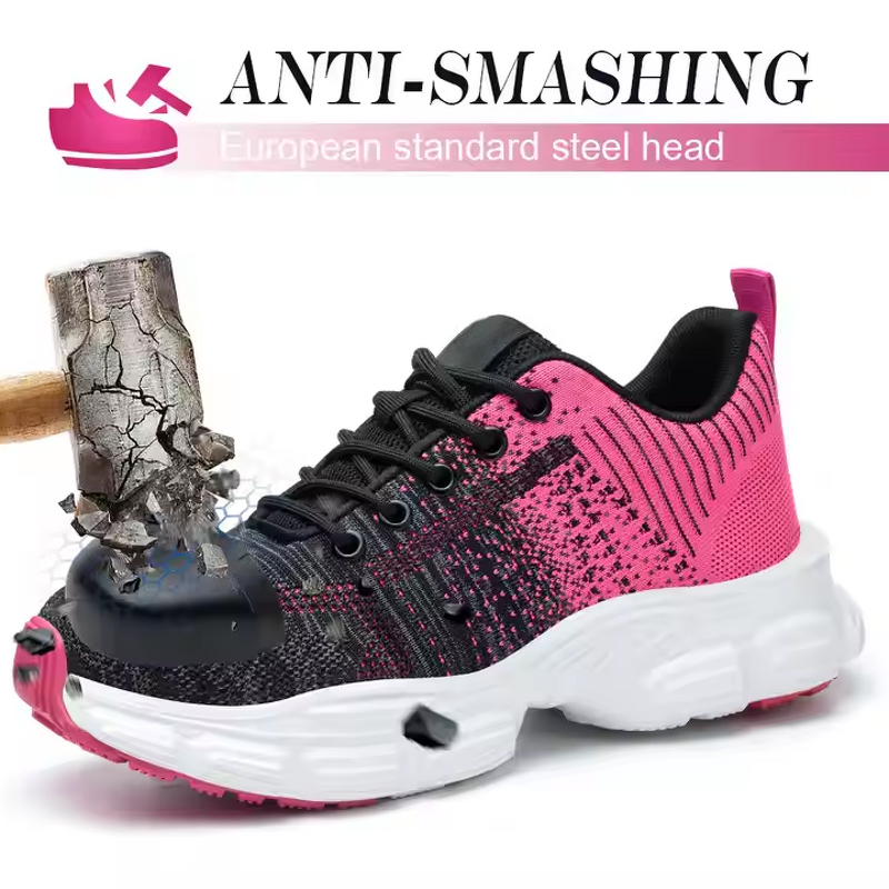 Safety Shoes Manufacturer - Women's Fly Knit Steel Toe Non-Slip EVA