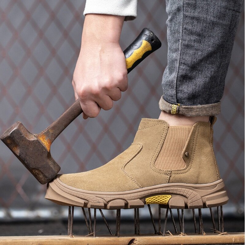 Welding Boots Manufacturer - Men's Suede Steel Toe Kevlarr Rubber Sole