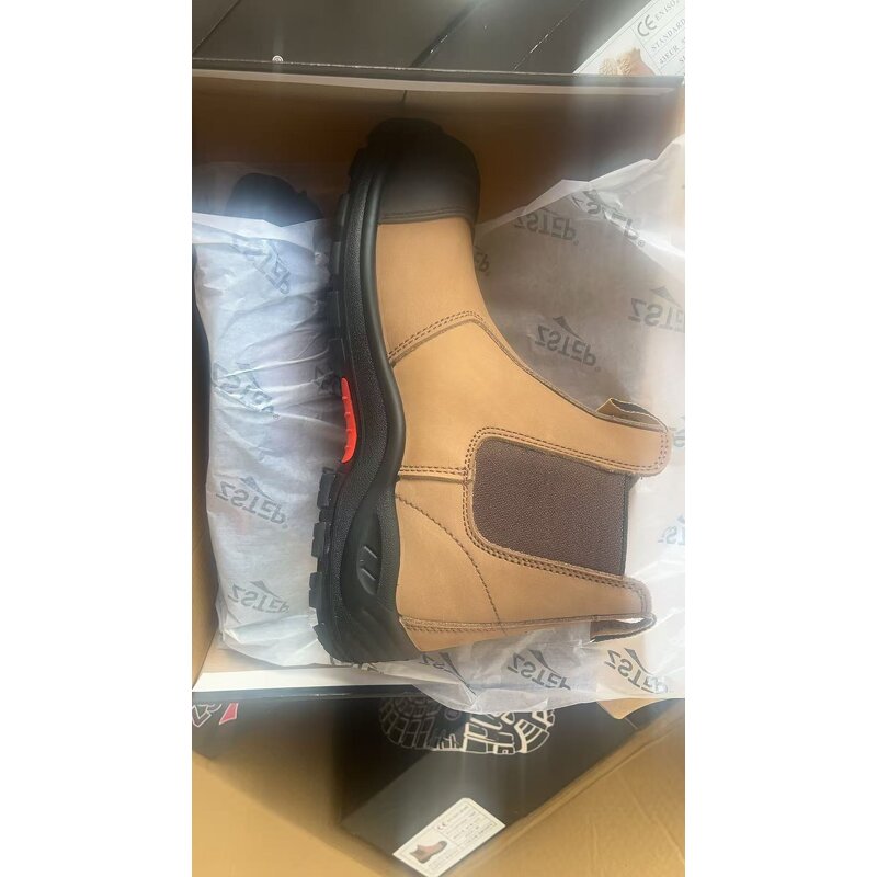 Safety Shoes Manufacturer - Men's Nubuck Leather Slip-On Plastic Toe