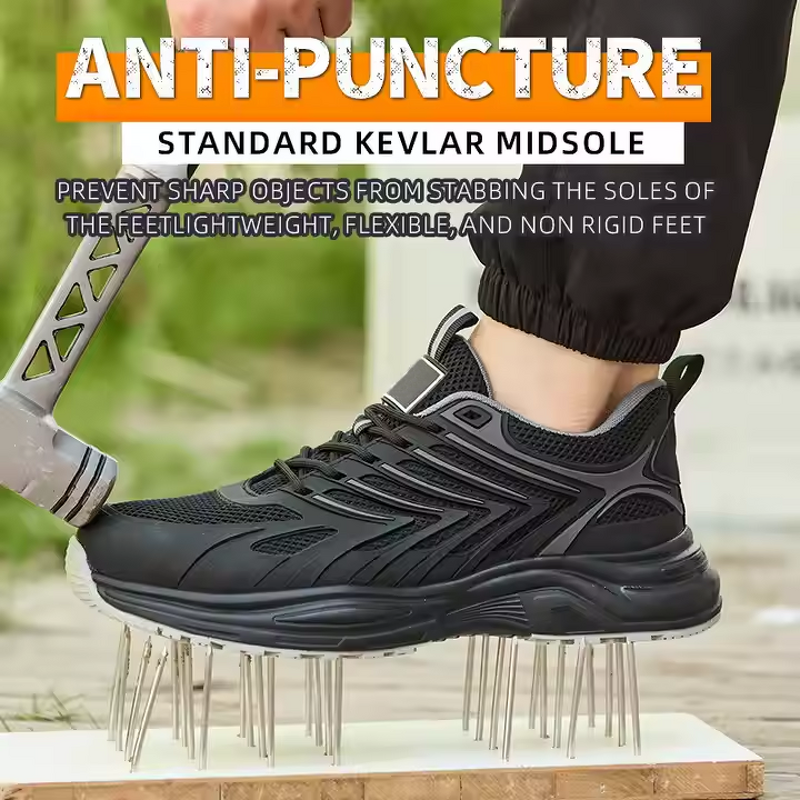 Safety Shoes Factory - Men's Summer Lightweight EVA KPU Mesh Kevlarr