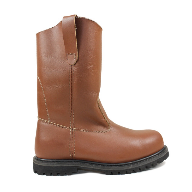 Safety Shoes Factory - Orange High Top Cowhide Steel Toe Goodyear