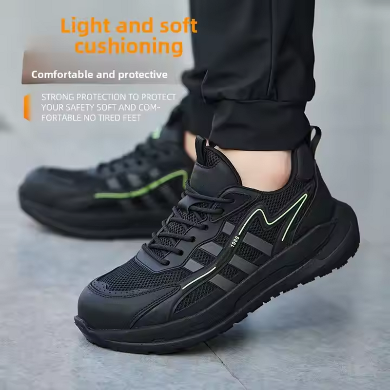 Safety Shoes Supplier - Anti-Slip Popcorn Sole Steel Toe KPU Mesh
