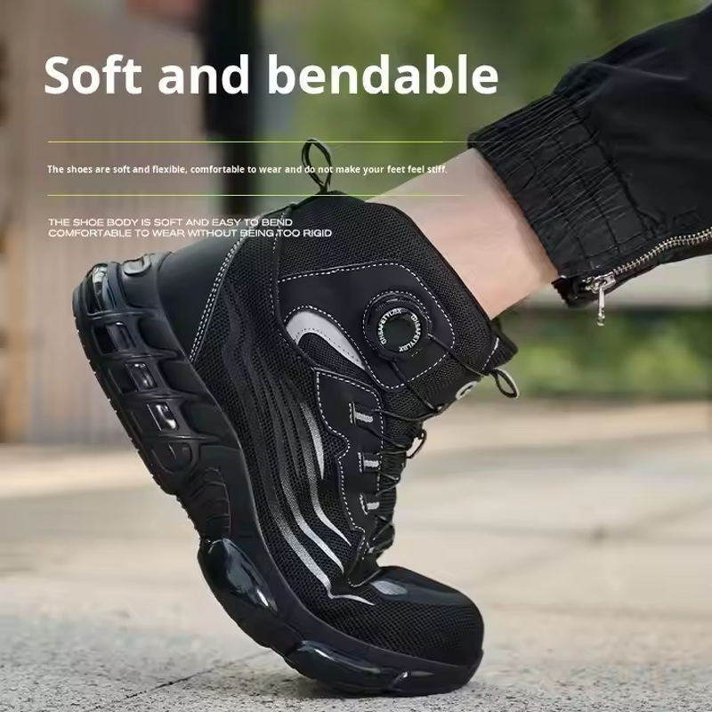 Safety Shoes Supplier - Men's Fly Knit Steel Toe PU Sole Rotating