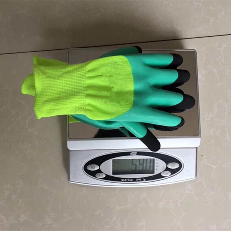 Working Gloves Factory - Green 13 Gauge Nylon Latex Coated Palm