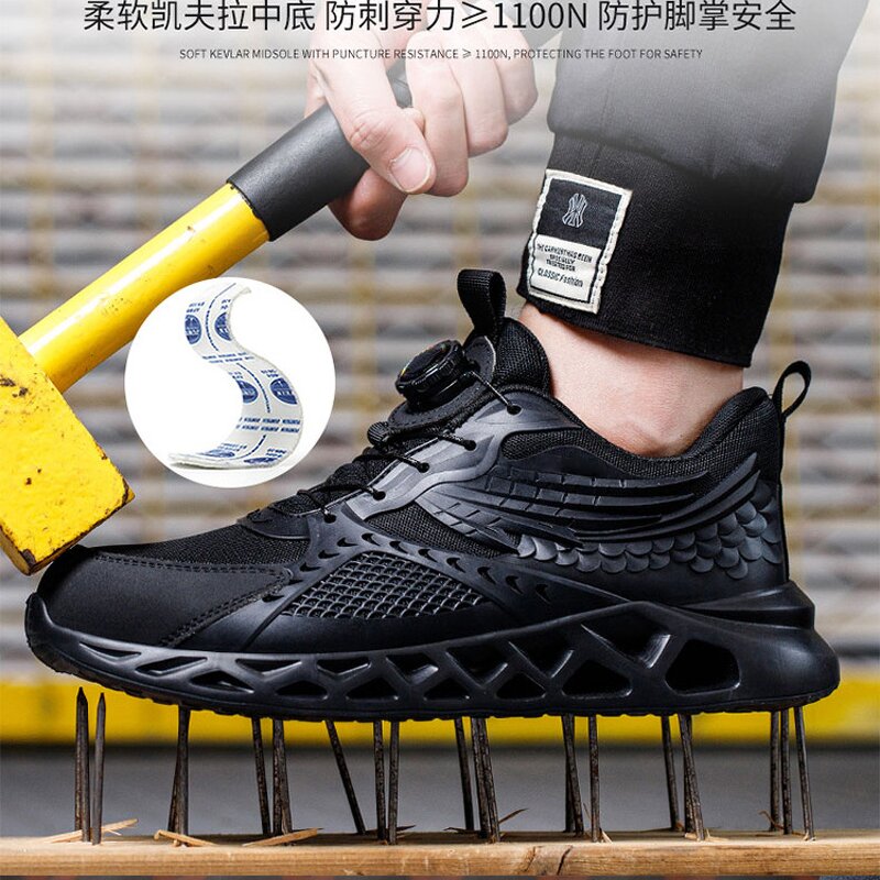 Safety Shoes Manufacturer - Men's Summer TPU Fly Knit Steel Toe EVA